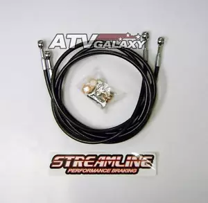 STREAMLINE FRONT BRAKE 2 LINES LINE KIT ATV BLACK YAMAHA WARRIOR 350 90 91 92 - Picture 1 of 2