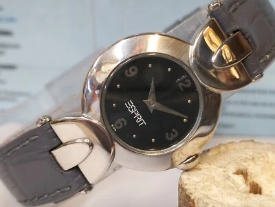 RELOJ ESPRIT CUARZO ESFERA NEGRA 5108 MUJER COMPLETO ESTADO DE FUNCIONAMIENTO VINTAGE Foto 1 de 4