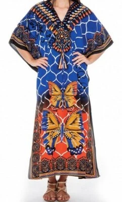 Mujeres Caftán Africano Dashiki Kaftan Hippie Boho Cóctel Vestido Informal Talla Libre  Foto 1 de 2