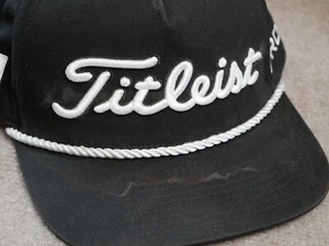Titleist Tour Model Rope Golf Hat Cap FootJoy Pro V1 Black White SnapBack - Picture 1 of 9
