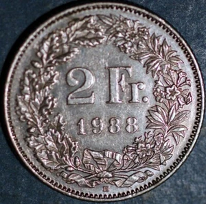 Switzerland 2 Francs 1988 B KM# 21a.3 - Picture 1 of 2
