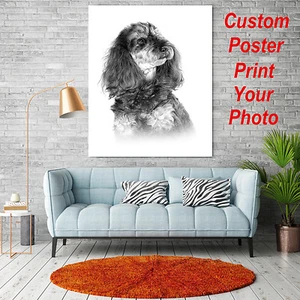 Póster personalizado imprime tu foto mascota perro gato tela lienzo seda decoración pared regalo 02 - Imagen 1 de 7