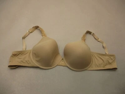 38D NATORI Womens Beige Lined Underwire Full Coverage Back Closure Demi Bra 8L - Image 1 of 4