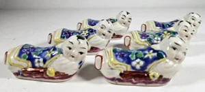 Chinesisches blaues Kissen Baby Porzellan Essstäbchen Halter Auflagen 6er Set - Bild 1 von 3