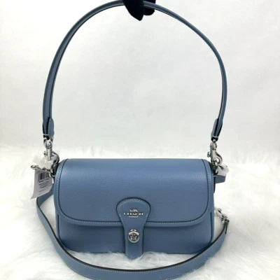 COACH Hadley Shoulder Crossbody Bag In Leather Bluebell CY683 NWT - Image 1 of 4