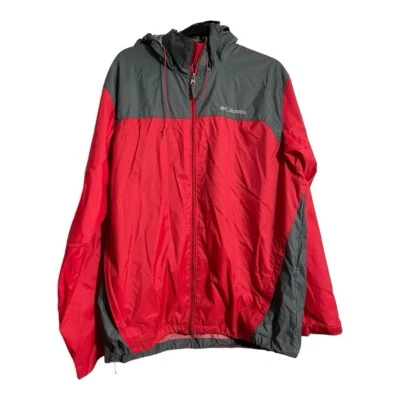Columbia Jacket Mens Size Large Red Omni Sheild Nylon Full Zip Hooded Waterproof - Image 1 of 4