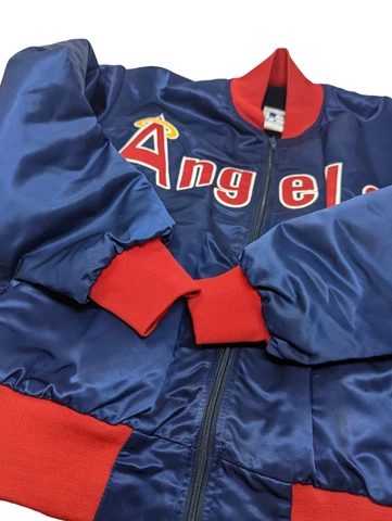 Vtg Rare MLB California Angels Starter Satin Jacket. Mens Large soft inside! Cover