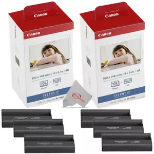 Two Pack Canon KP-108IN Selphy Color Ink 4x6 & Paper Set for SELPHY CP910 CP900 - Picture 1 of 9