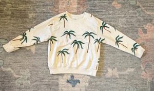 Pink Chicken Palm Tree Organic Cotton Long Sleeve Top Sweatshirt Sz 8 - Picture 1 of 5