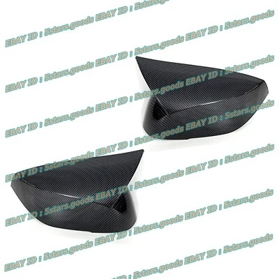 For 16-17 Infiniti QX50 Glossy Black Carbon Fiber Side Mirror OX Horn Cover Trim - Image 1 of 4