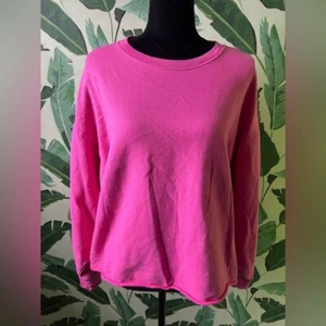 GAP Raw Hem Cropped Sweatshirt Bright Pink Gr. M - Bild 1 von 5