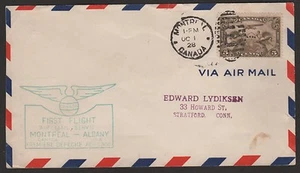 CANADÁ -- PRIMERA CUBIERTA DE VUELO -- MONTREAL A ALBANY -- 1928 - Imagen 1 de 2