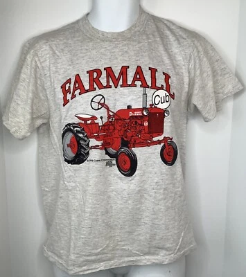 Vintage 1993 Farmall Cub T Shirt Size Medium M Short Sleeve Grey Single Stitch - Image 1 of 4