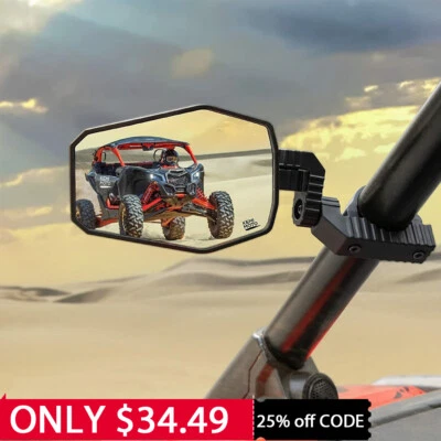 1.65"-2" Rear View Side Mirrors For Polaris RZR 900 / XP 1000 Can Am Maverick X3 - Image 1 of 4