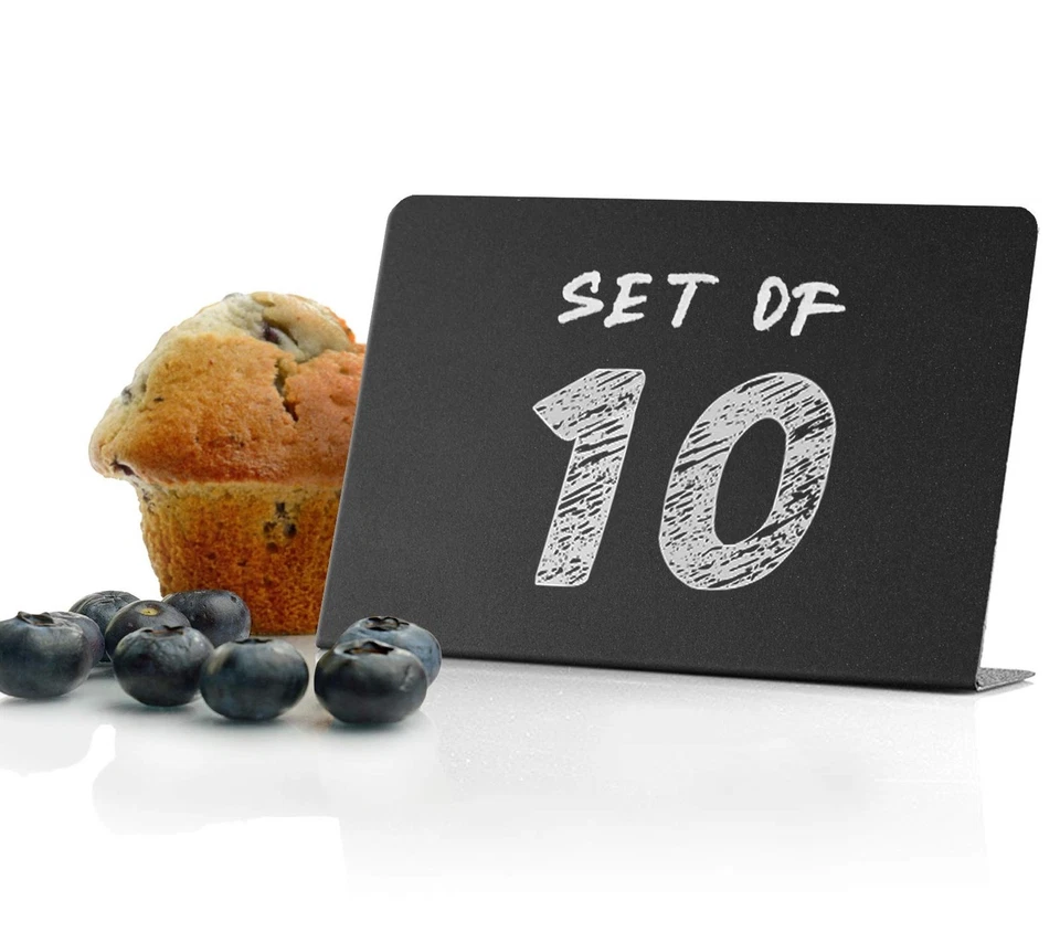 Set of 10 Small Chalkboard Signs 3x4 inches - Food Signs for Party Buffet, Mi... - Image 1 of 4