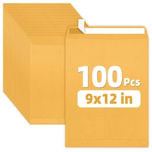 9x12 Envelopes Self-Seal Catalog Mailing Envelopes -100 Count, Ultra Strong Q... - Picture 1 of 6