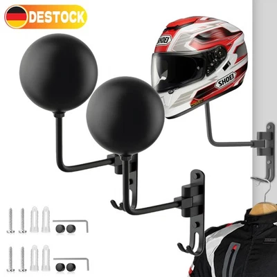 2x Motorradhelm Halterung Wand Wandmontage Helmhalter Vielseitiger Helmhalterung - Bild 1 von 4