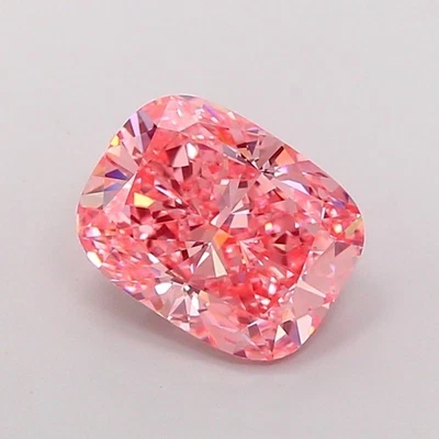 IGI 3.01 Ct Vivid Pink Cushion Cut Lab Diamond VVS2 Certified Engagement Stone - Image 1 of 4