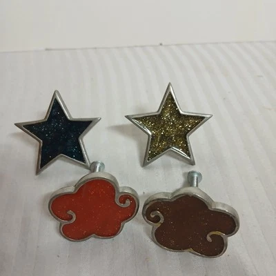 set of 4 vintage axco sparkle glitter Enamel drawer pulls mid century Retro - Image 1 of 4