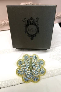 NEU! Olivia RIEGEL Aquamarin SWARVOSKI Kristall RING Halter in BOX! BLINGY BLUE! - Bild 1 von 17