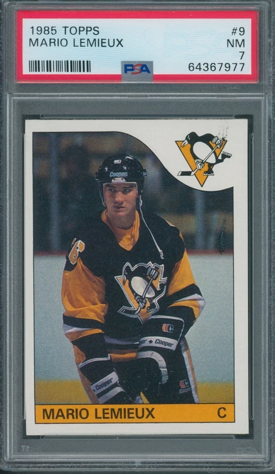 1985/86 Topps #9 Mario Lemieux PSA NM 7 *7977 - Image 1 of 1