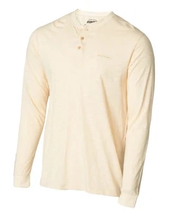 Banded Brush Creek Henley T-Shirt Long-Sleeve Oatmeal Top - Picture 1 of 7