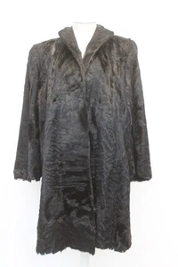 SCRAP ITEM: BLACK GOAT FUR COAT JACKET ARTS & CRAFTS - Picture 1 of 6