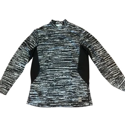 Nike Hyperwarm Pro Combat Dri Fit Long sleeve fitted top gray and black winter  - Image 1 of 4