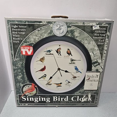Singing Bird Clock Songs 13" Audubon 25th Anniversary America New in Box - Image 1 of 2
