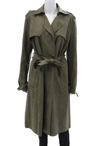 Chaqueta larga Tahari para mujer con cuello manga larga abotonada verde talla XL - Imagen 1 de 6