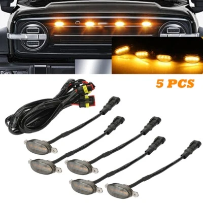 5pcs For Toyota Tundra 2008-2022 Front Grille Amber LED Light Raptor Style Grill Foto 1 de 4