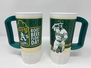 Lot of 2 - 2019 OAKLAND A'S KHRIS DAVIS ROOT BEER FLOAT PLASTIC MUG 18oz (N113) - Picture 1 of 2
