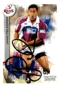 Signed 2003 QUEENSLAND REDS Rugby Union Card JUNIOR PELESASA - Picture 1 of 2