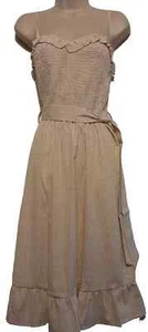 Sassycat Beige & White Gingham Summer Dress NEW - Picture 1 of 3
