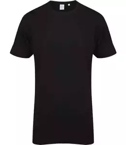 Skinni Fit SF258 Mens Longline Dipped Hem Cotton T-Shirt - Picture 1 of 3