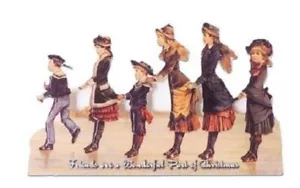 Victorian Turn Of The Century Greeting Card Ice Skating Friends Family #Grc158 - Picture 1 of 1