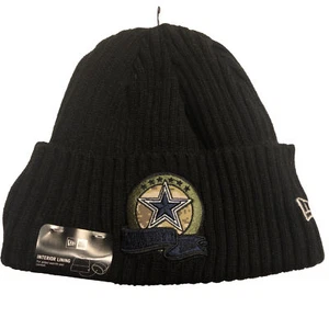 Dallas Cowboys NFL Black Beanie Ski Cap Salute Service USA Flag NEW Unisex OSFA - Picture 1 of 13