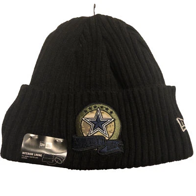 Dallas Cowboys NFL Gorro Negro Gorra de Esquí Servicio de Saludo con Bandera de EE. UU. NUEVO Fútbol Foto 1 de 4