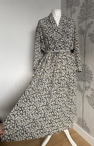 Vintage Dorothy Perkins 80s Tea Dress Floral Belt Maxi Uk 12-14 - Picture 1 of 13