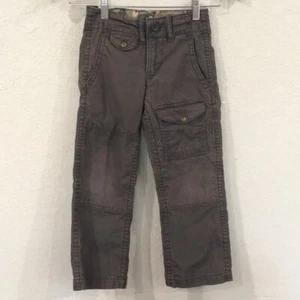 Gap Boys Sz 5 Pants Gray Cargo Straight Leg Adjustable Waist 100% Cotton Utility - Picture 1 of 11
