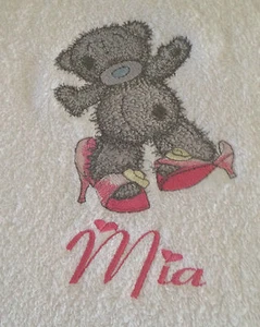 Tatty Grey Teddy Personalised Bath Towel 100% Cotton me to you free p&p - Picture 1 of 1
