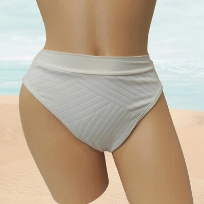 NUEVO L Space Mujer Traje de Baño Bikini Parte Inferior Frenchi Bitsy Corte Acanalado en Crema Foto 1 de 4