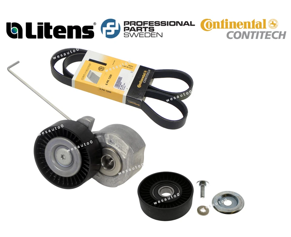 For Land Rover LR2 OEM Belt Tensioner Assembly & Idler Pulley Drive Belt Kit - Image 1 of 1