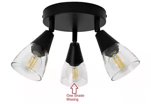 3 Light Ceiling Light Argos Home Plate Curico (1 Shade Missing) 2726296 U LN110 - Picture 1 of 2