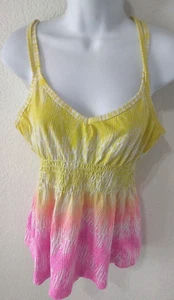 Hurley Girls Spaghetti Strap Shirt Top Pink Yellow Orange Size XL - Picture 1 of 9