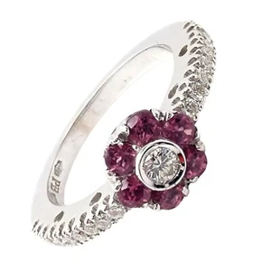 Authentisch! Pasquale Bruni 18 Karat Weißgold Diamant rosa Saphir Blume Blumen Ring - Bild 1 von 12