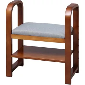 Eingangsbank braun Tiefe 29 x Breite 55 x Höhe 60 cm höhenverstellbar mit sh - Bild 1 von 6