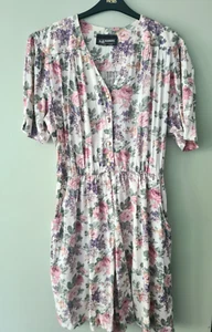 Vinatge 80er 90er UK:14 /16 Pastell Blumen Playsuit All in One Sommer Strampler Anzug - Bild 1 von 9
