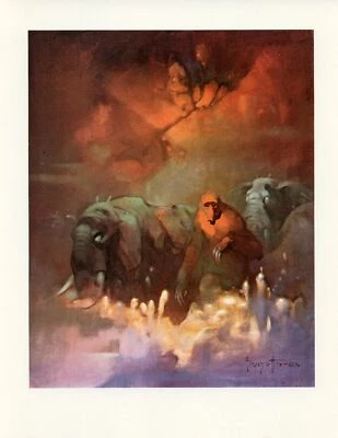 Frank Frazetta DOWNWARD TO THE EARTH 1978 arte ilustración fantasía vintage Foto 1 de 3