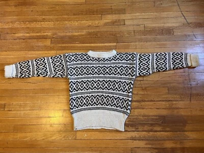 Suéter De Colección Gaeltarra Lana Irlandesa Fair Isle Aran Para Hombre 44 Marrón Marfil Foto 1 de 4